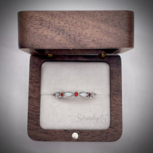 Load image into Gallery viewer, Breast Milk Half Band Memorial Ring with Birthstones