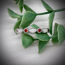 Load image into Gallery viewer, Breast Milk Half Band Memorial Ring with Birthstones