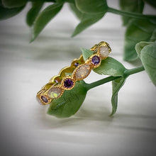 Load image into Gallery viewer, Cremation Full Band Memorial Ring with Birthstones