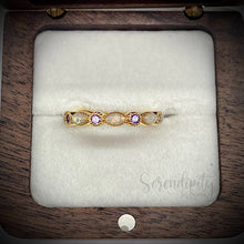 Load image into Gallery viewer, Cremation Full Band Memorial Ring with Birthstones