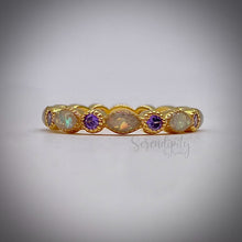 Load image into Gallery viewer, Cremation Full Band Memorial Ring with Birthstones