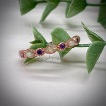 Load image into Gallery viewer, Cremation Ash Half Band Memorial Ring with Birthstones