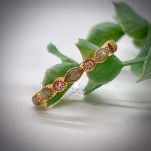 Load image into Gallery viewer, Cremation Ash Half Band Memorial Ring with Birthstones