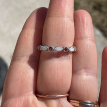Load image into Gallery viewer, Breast Milk Half Band Memorial Ring with Birthstones