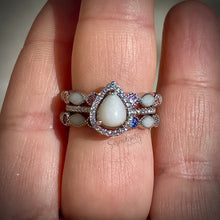 Load image into Gallery viewer, Teardrop Breastmilk Ring with Two Stackable Birthstone Half Bands