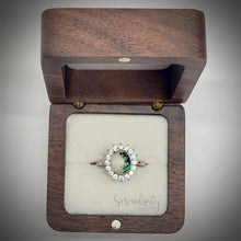 Load image into Gallery viewer, Breast Milk Keepsake Ring with Large Breast Milk “Stone” in a Pointed Halo of Cubic Zirconia