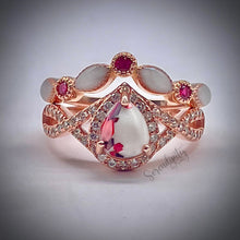 Load image into Gallery viewer, Stackable 6x8mm Tear Drop and Half Band Keepsake Ring with Breastmilk