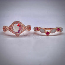 Load image into Gallery viewer, Stackable 6x8mm Tear Drop and Half Band Keepsake Ring with Breastmilk