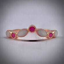 Load image into Gallery viewer, V Shape Breast Milk Half Band Memorial Ring with Birthstones