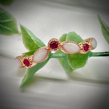 Load image into Gallery viewer, V Shape Breast Milk Half Band Memorial Ring with Birthstones