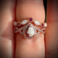 Load image into Gallery viewer, Stackable 6x8mm Tear Drop and Half Band Keepsake Ring with Breastmilk