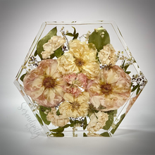 Load image into Gallery viewer, Large Hexagon Floral Preservation
