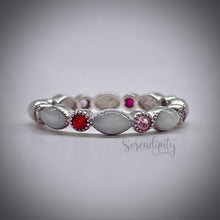 Load image into Gallery viewer, Breast Milk Full Band Memorial Ring with Multiple Birthstones