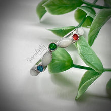 Load image into Gallery viewer, V Shape Breast Milk Half Band Memorial Ring with Birthstones