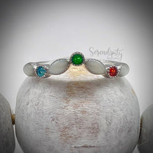 Load image into Gallery viewer, V Shape Breast Milk Half Band Memorial Ring with Birthstones