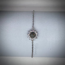 Load image into Gallery viewer, 6mm Cremation Stone with a Pointed Halo of Cubic Zirconia Bracelet