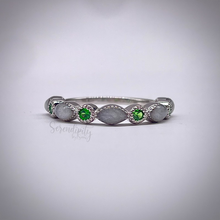 Load image into Gallery viewer, Breast Milk Half Band Memorial Ring with Birthstones