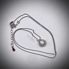 Load image into Gallery viewer, 6x8mm Sterling Silver Tear Drop Breast Milk Pendant with a Cubic Zirconia Halo