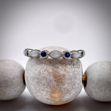 Load image into Gallery viewer, Breast Milk Half Band Memorial Ring with Birthstones