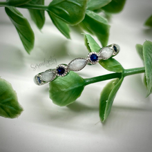 Load image into Gallery viewer, Breast Milk Half Band Memorial Ring with Birthstones