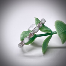 Load image into Gallery viewer, Breast Milk Half Band Memorial Ring with Birthstones