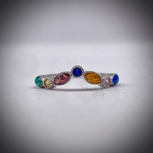 Load image into Gallery viewer, Floral V Shape Half Band Memorial Ring