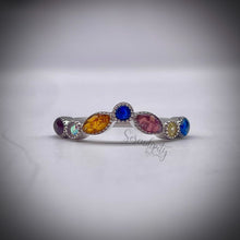 Load image into Gallery viewer, Floral V Shape Half Band Memorial Ring