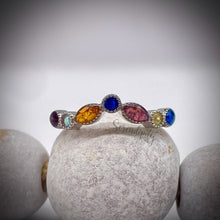 Load image into Gallery viewer, Floral V Shape Half Band Memorial Ring