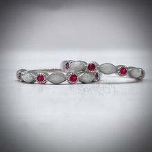 Load image into Gallery viewer, Breast Milk Half Band Memorial Ring with Birthstones