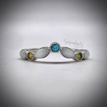 Load image into Gallery viewer, V Shape Breast Milk Half Band Memorial Ring with Birthstones