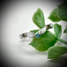 Load image into Gallery viewer, V Shape Breast Milk Half Band Memorial Ring with Birthstones