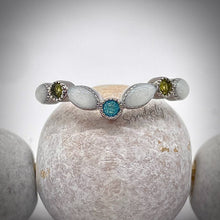 Load image into Gallery viewer, V Shape Breast Milk Half Band Memorial Ring with Birthstones