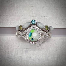 Load image into Gallery viewer, Stackable 6x8mm Tear Drop and Half Band Keepsake Ring with Breastmilk