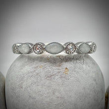 Load image into Gallery viewer, Breast Milk Full Band Memorial Ring with Birthstones