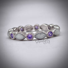 Load image into Gallery viewer, Breast Milk Full Band Memorial Ring with Birthstones
