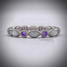 Load image into Gallery viewer, Breast Milk Full Band Memorial Ring with Birthstones