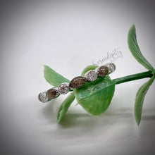 Load image into Gallery viewer, Cremation Ash Half Band Memorial Ring with Birthstones