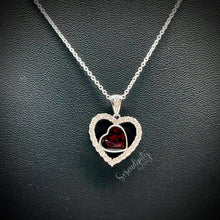 Load image into Gallery viewer, Sterling Silver Heart Floral Pendant