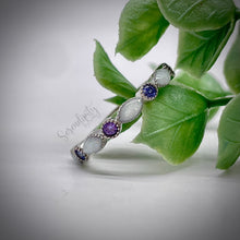 Load image into Gallery viewer, Breast Milk Half Band Memorial Ring with Birthstones