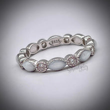 Load image into Gallery viewer, Breast Milk Full Band Memorial Ring with Birthstones