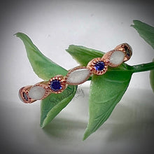 Load image into Gallery viewer, Breast Milk Half Band Memorial Ring with Birthstones