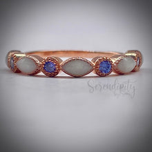 Load image into Gallery viewer, Breast Milk Half Band Memorial Ring with Birthstones