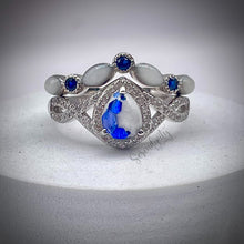 Load image into Gallery viewer, Stackable 6x8mm Tear Drop and Half Band Keepsake Ring with Breastmilk