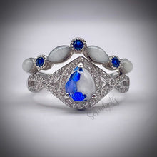 Load image into Gallery viewer, Stackable 6x8mm Tear Drop and Half Band Keepsake Ring with Breastmilk