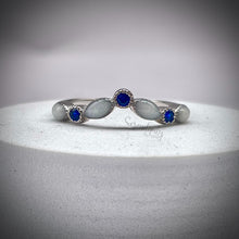 Load image into Gallery viewer, V Shape Breast Milk Half Band Memorial Ring with Birthstones