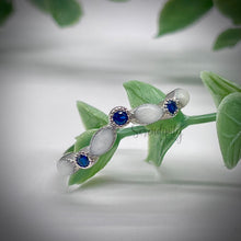 Load image into Gallery viewer, V Shape Breast Milk Half Band Memorial Ring with Birthstones