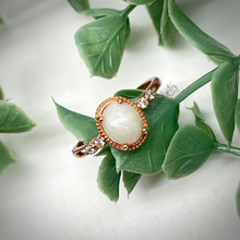 Load image into Gallery viewer, 6x8mm Oval Breast Milk Keepsake Ring with Cubic Zirconia