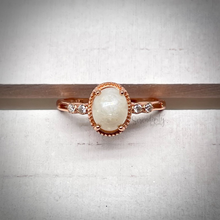 Load image into Gallery viewer, 6x8mm Oval Breast Milk Keepsake Ring with Cubic Zirconia