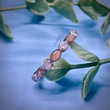 Load image into Gallery viewer, Cremation Ash Half Band Memorial Ring with Birthstones