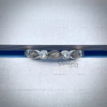Load image into Gallery viewer, Cremation Ash Half Band Memorial Ring with Birthstones